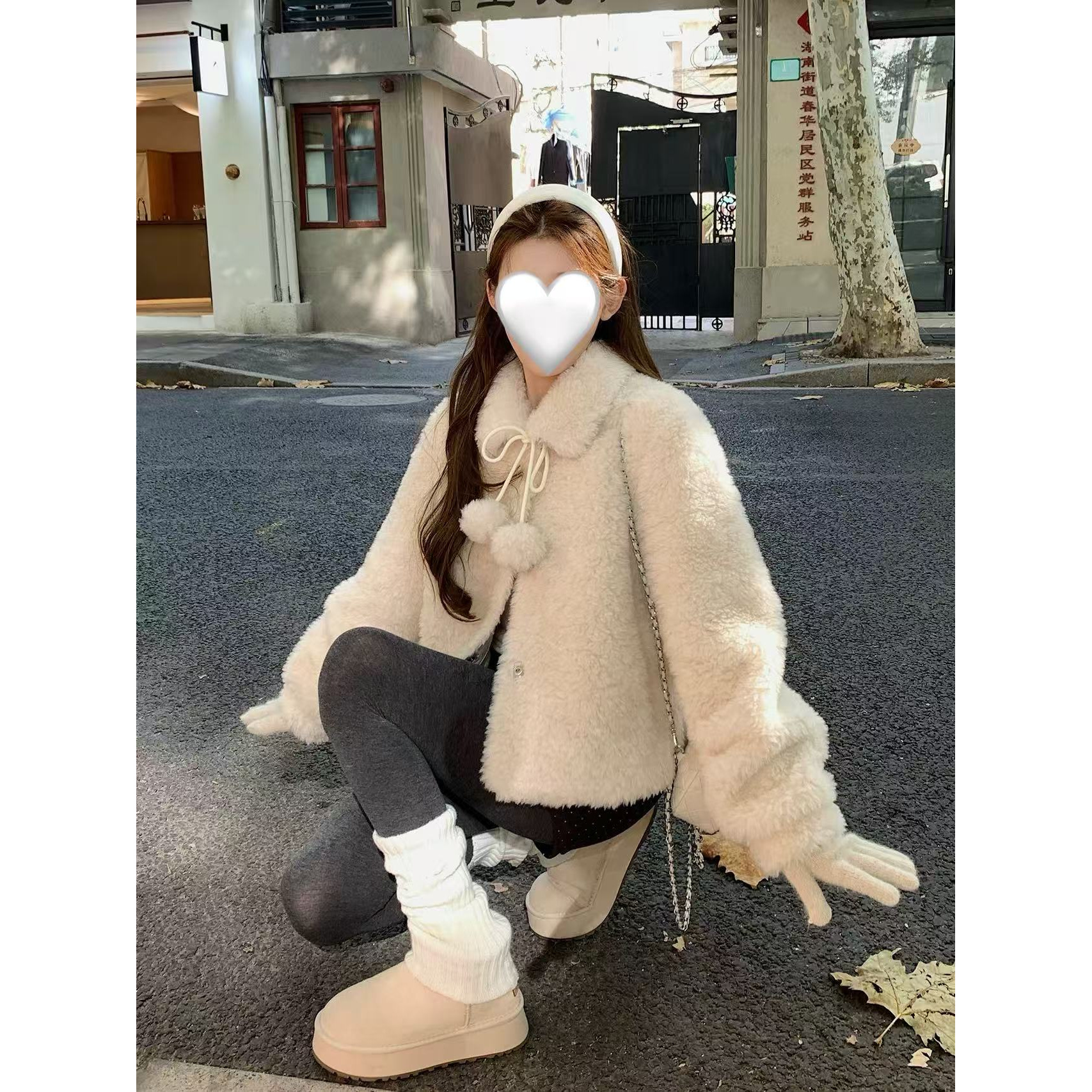 2025冬季翻领湖南小香风百搭加绒加厚款大衣保暖短外套女短款