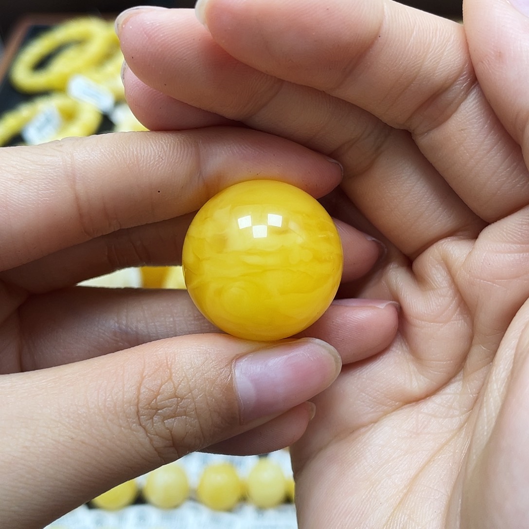 未镶嵌蜜蜡裸石浮**阙圆珠24.5mm