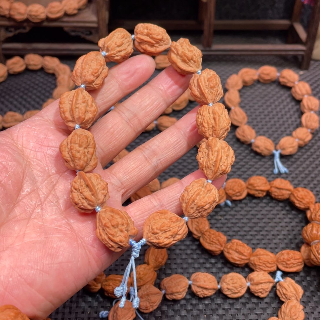 文玩核桃手串 原生态 嵩山老树异型蛤蟆头 