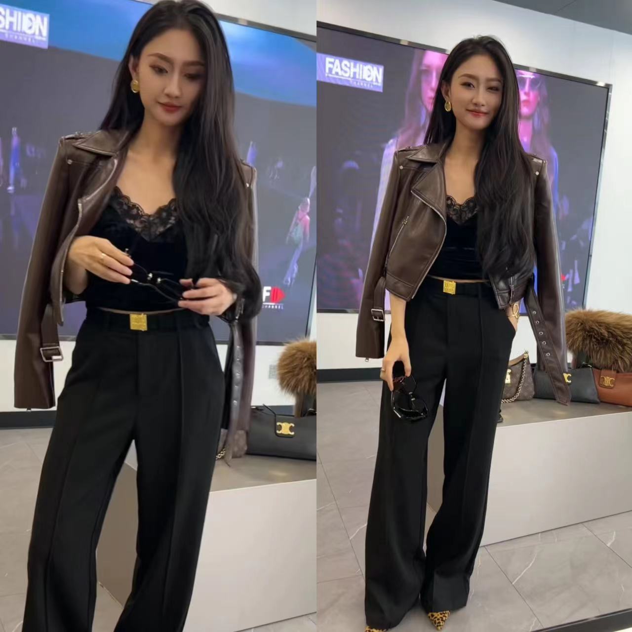 韵诗服饰设计师款时尚轻奢新款显瘦宽松垂感直筒裤（2025秋冬新款）