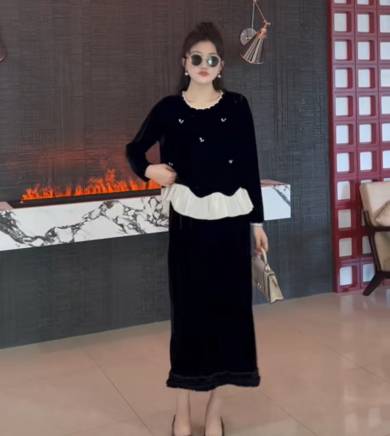 08高品质丝绒波浪边打底