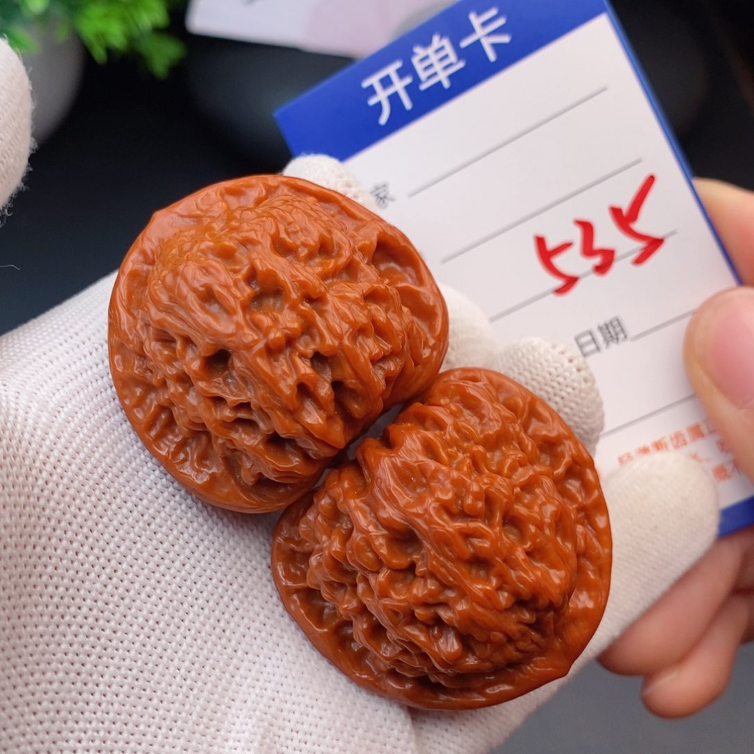 文玩核桃把件41红狮子535