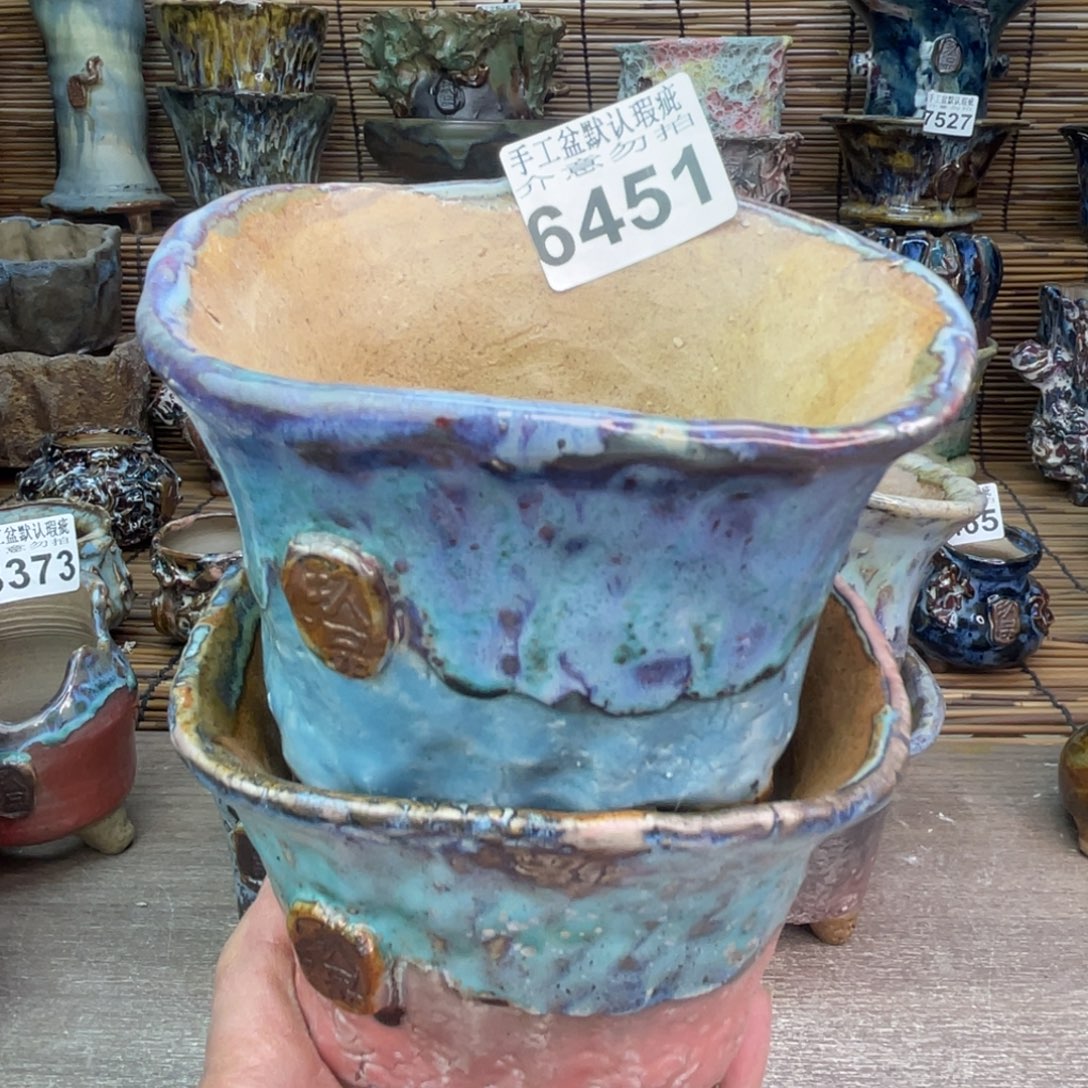 手工花盆默认瑕疵完美者勿拍