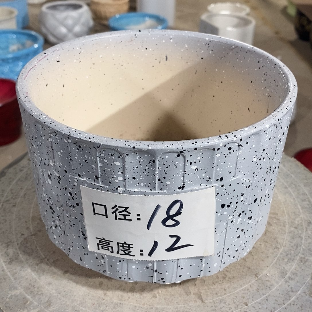 【闪购商品】陶瓷微瑕花盆-026-1个灰