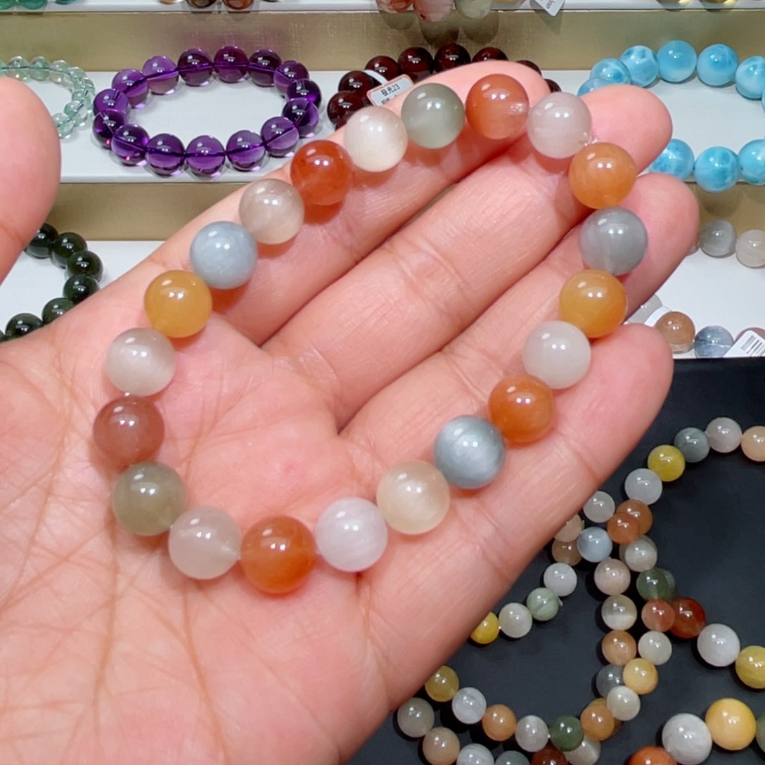 水晶手链未镶嵌兔毛手链，晶体通透