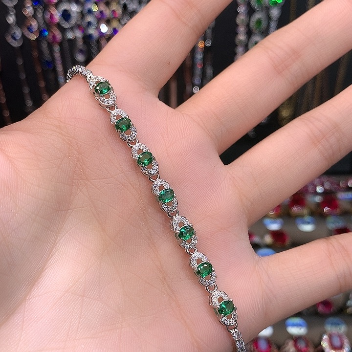 透辉石手链银S925镶嵌1