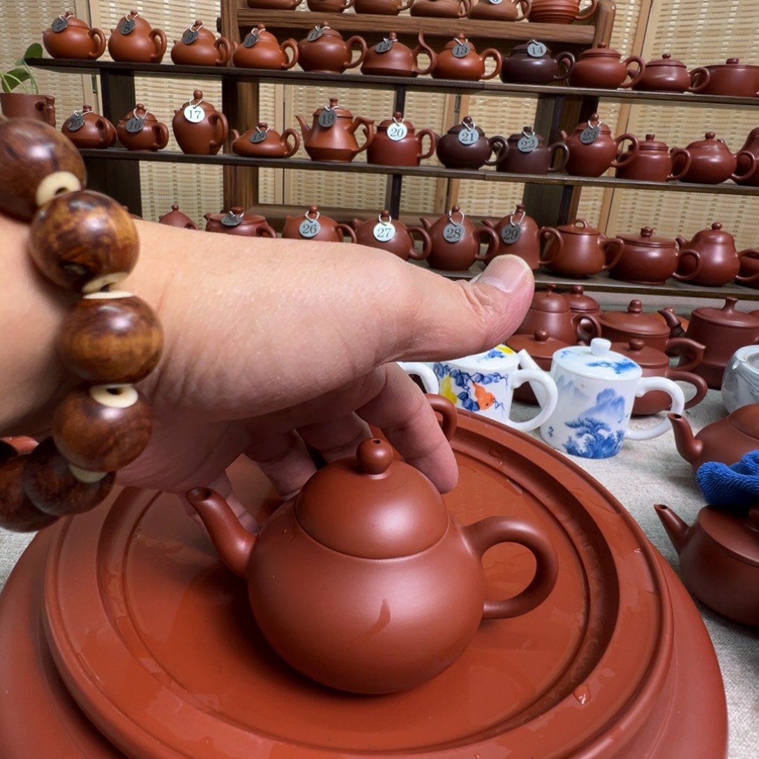 R***n茶壶紫砂潮州手拉朱泥壶，微瑕不退换