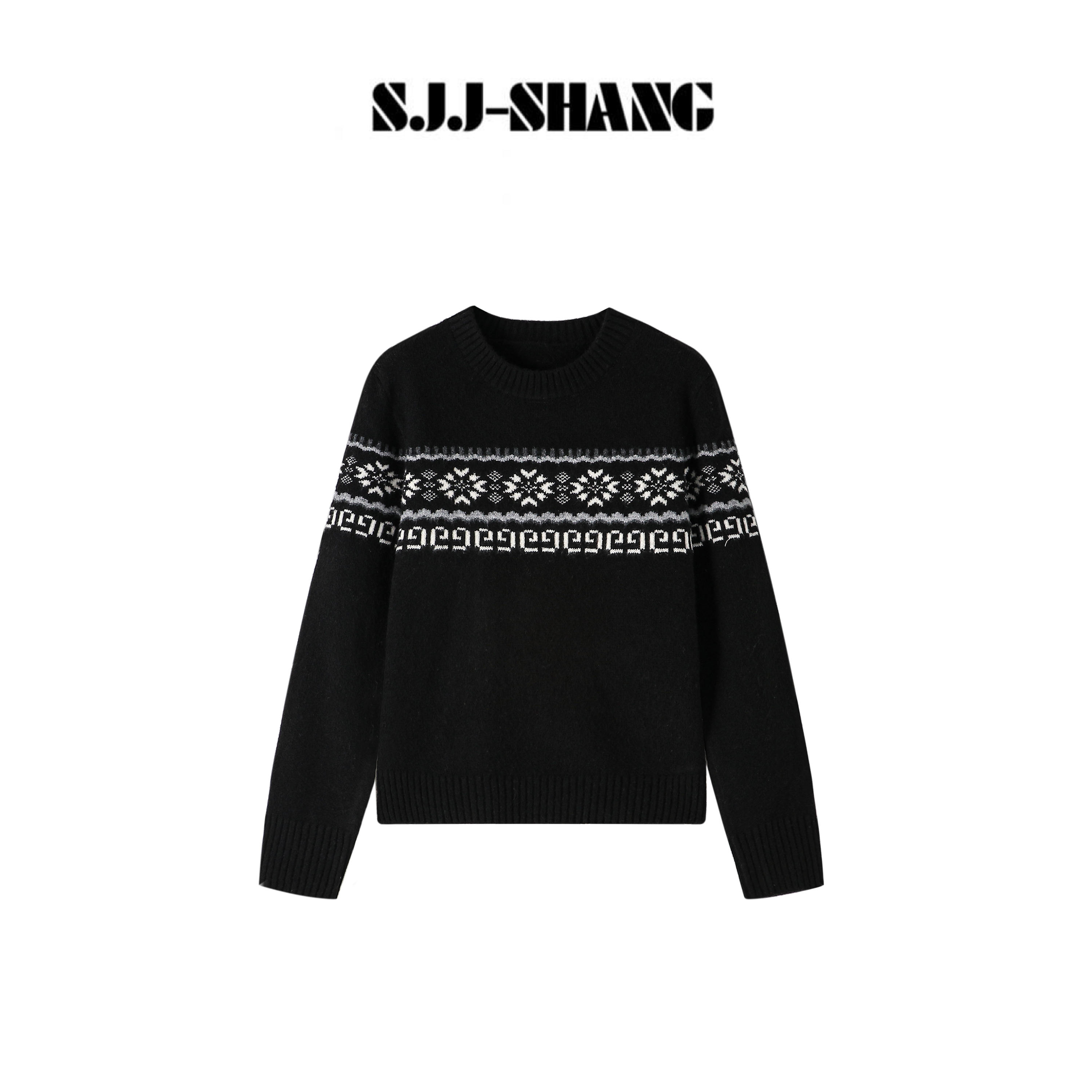 SJJ-SHANG【圣诞雪夜】费尔岛编织提花纹理层次毛衫上衣q136338p
