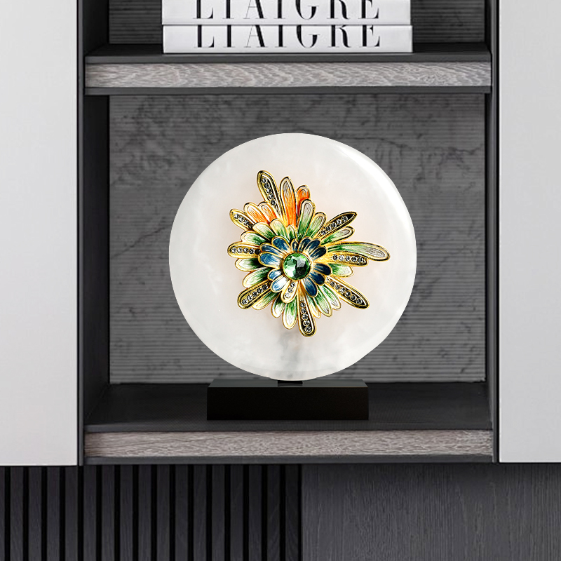 新中式平安扣摆件轻奢高档客厅玄关电视柜酒柜装饰品乔迁新居礼物