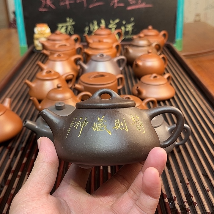 紫砂茶壶寒***菜老紫泥子冶石瓢