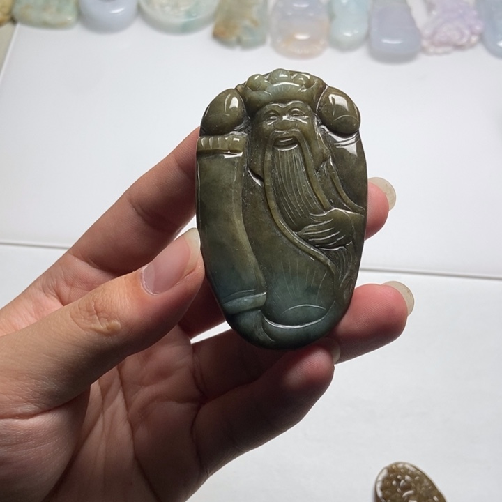 翡翠未镶嵌颈饰财爷14