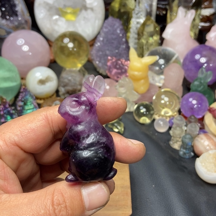 水晶摆件未镶嵌小兔子