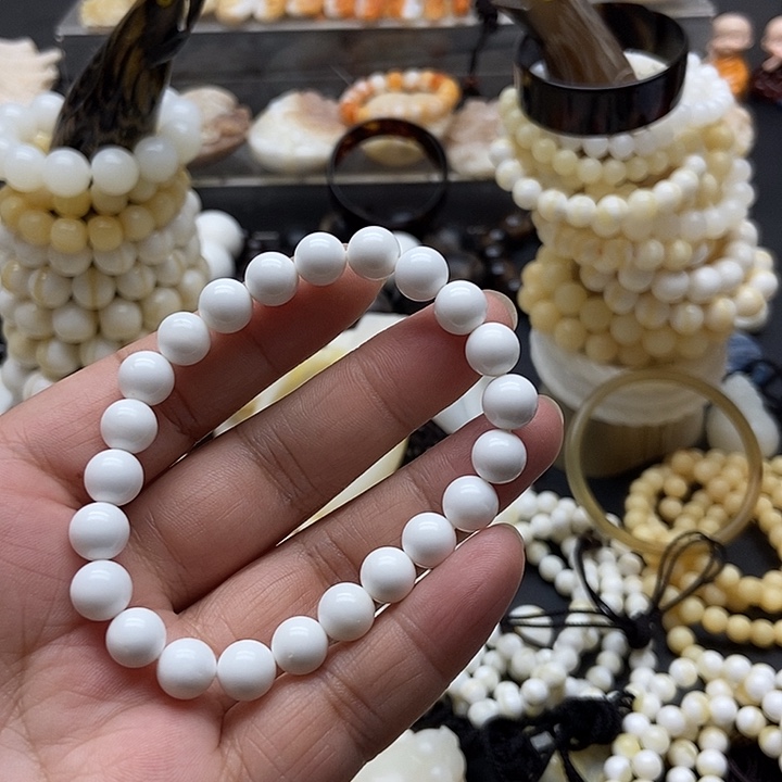 贝壳手串/手链贝雅轩工艺品展白通货0.8单圈
