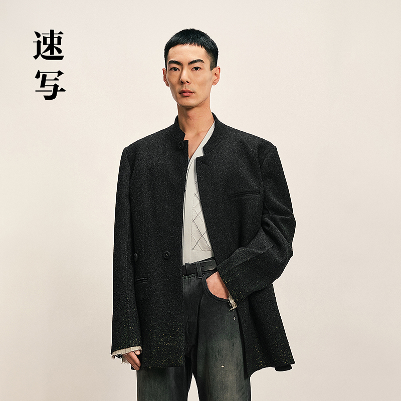 【商场同款】速写男装2025冬新品设计款毛呢夹克长袖H型9P0811180