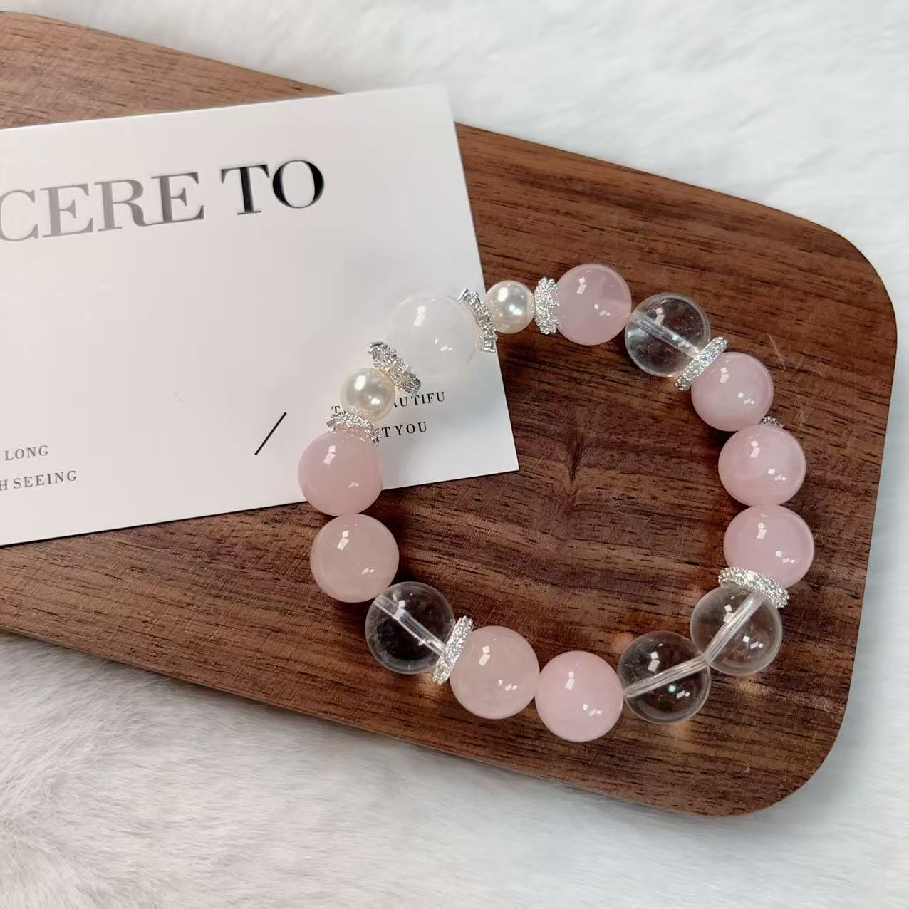 粉水白水俏皮可爱送礼女款时尚手串原创设计ZDYSJ00501