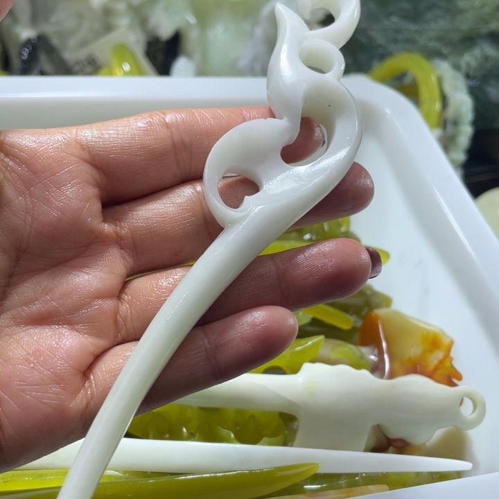 岫玉未镶嵌发簪发簪