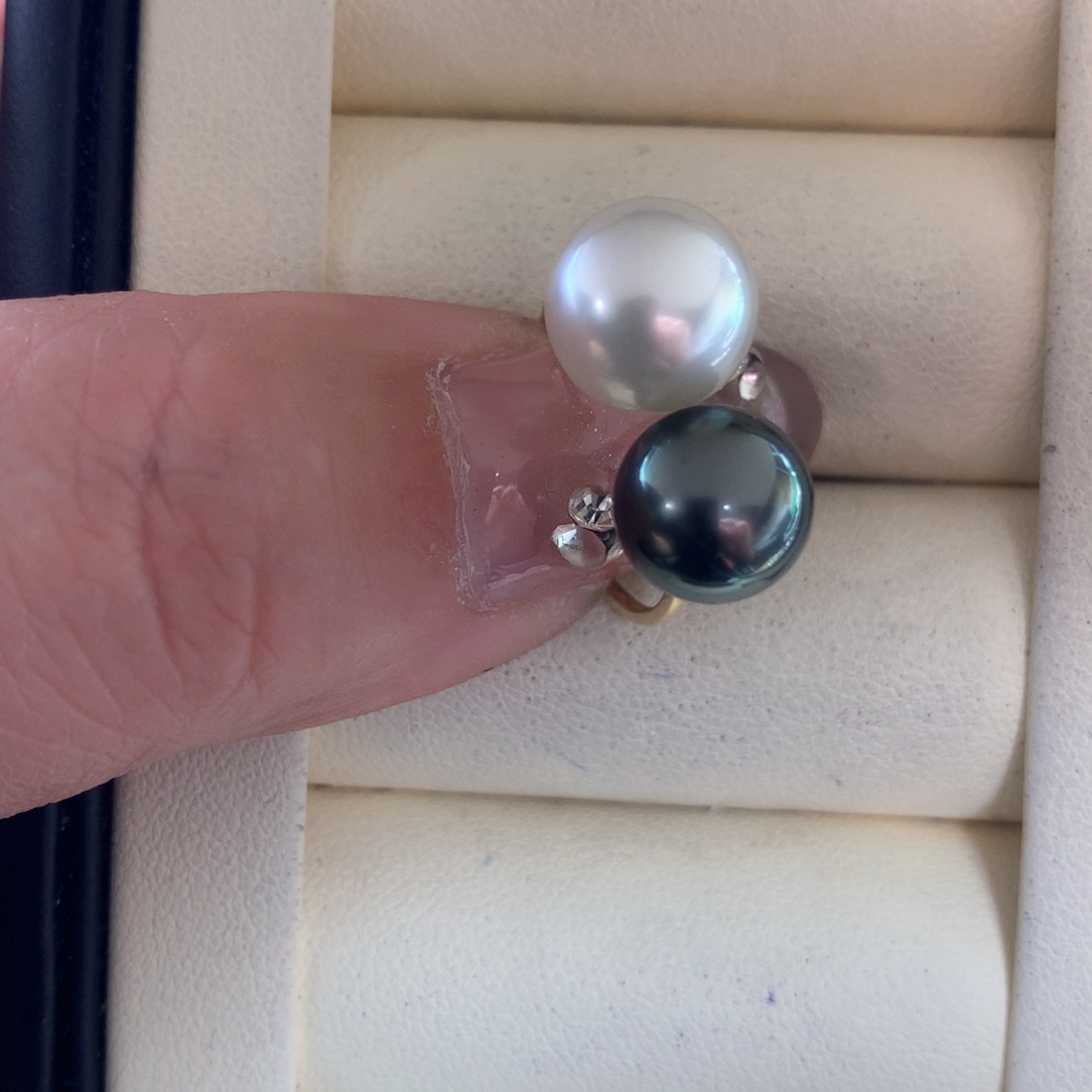 海水珍珠戒指18K金镶嵌