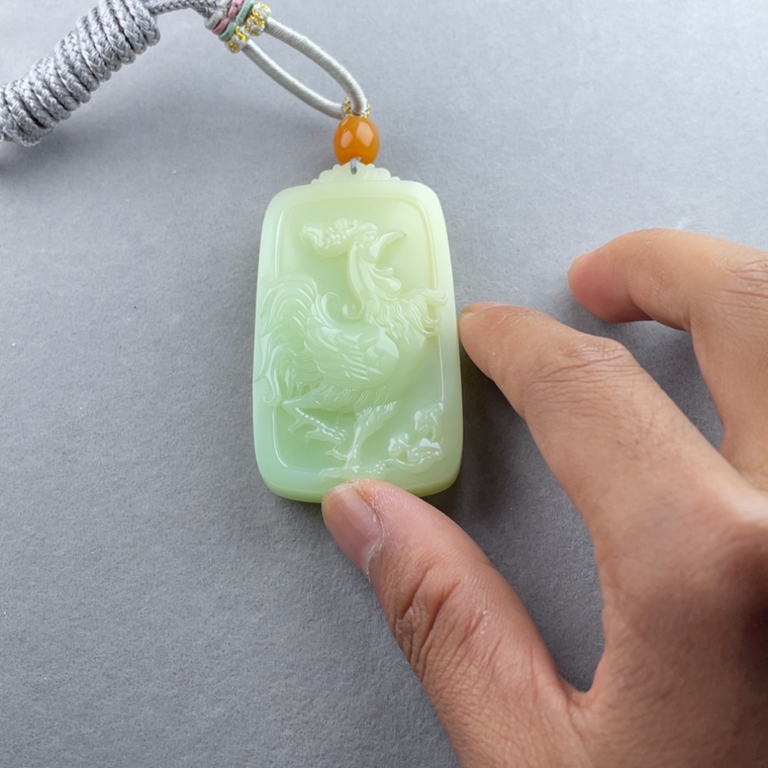 去***真石英质玉（缅黄）未镶嵌吊坠(赠链)