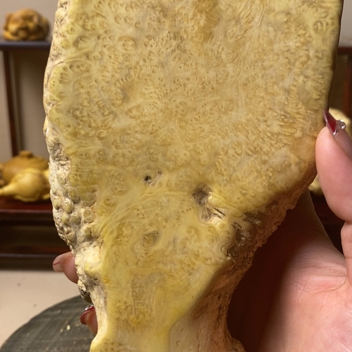 香榧木繁****悲黄杨木手把件