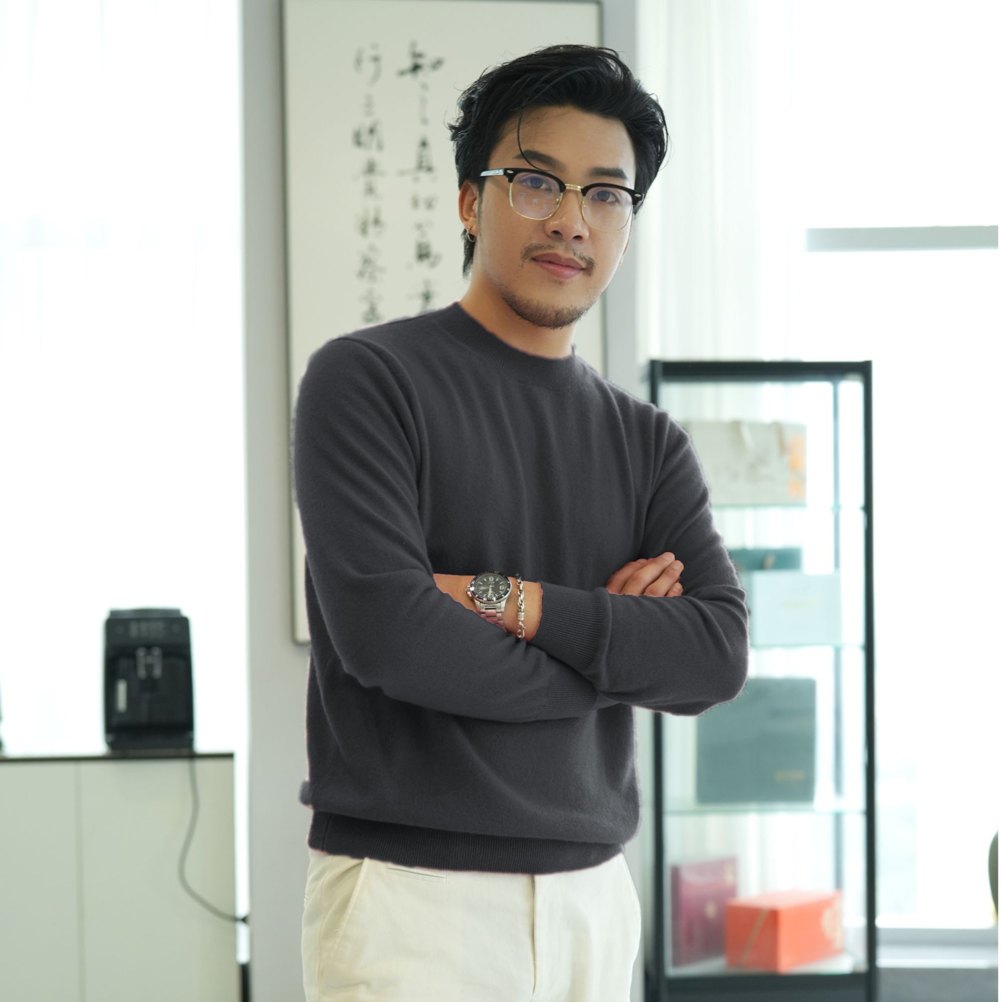 秋冬新款100%纯山羊绒休闲时尚套头男女同款长袖针织羊绒衫