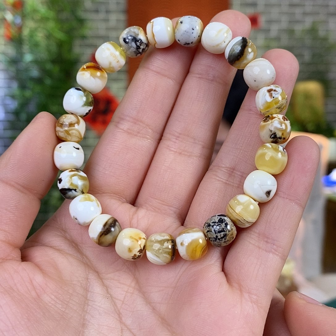 琥珀珠宝奇石未镶嵌蜜蜡手串9.0mm