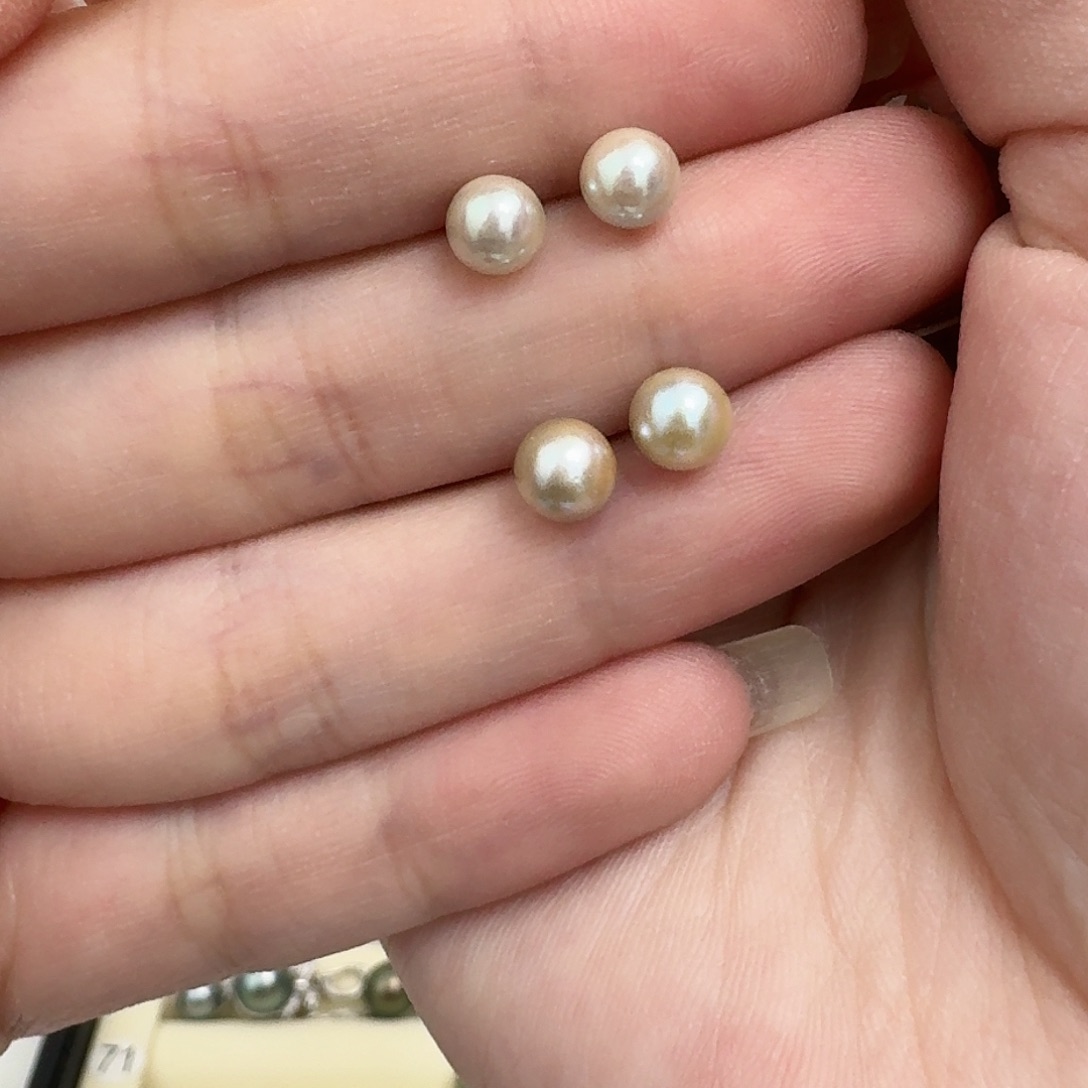 海水珍珠耳饰银S925镶嵌
