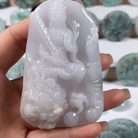 翡翠颈饰未镶嵌文殊菩萨福利