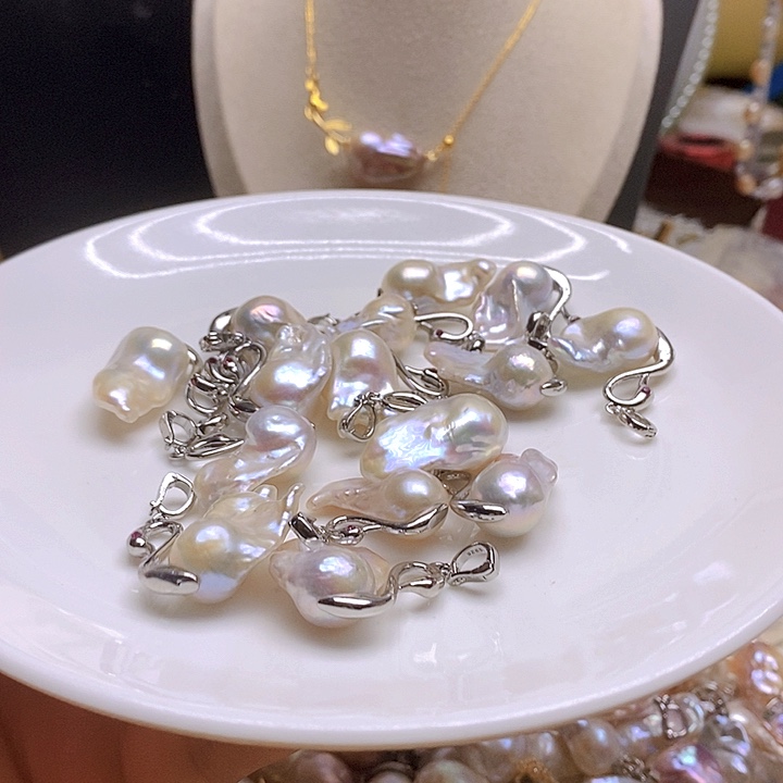 淡水珍珠银S925镶嵌颈饰861