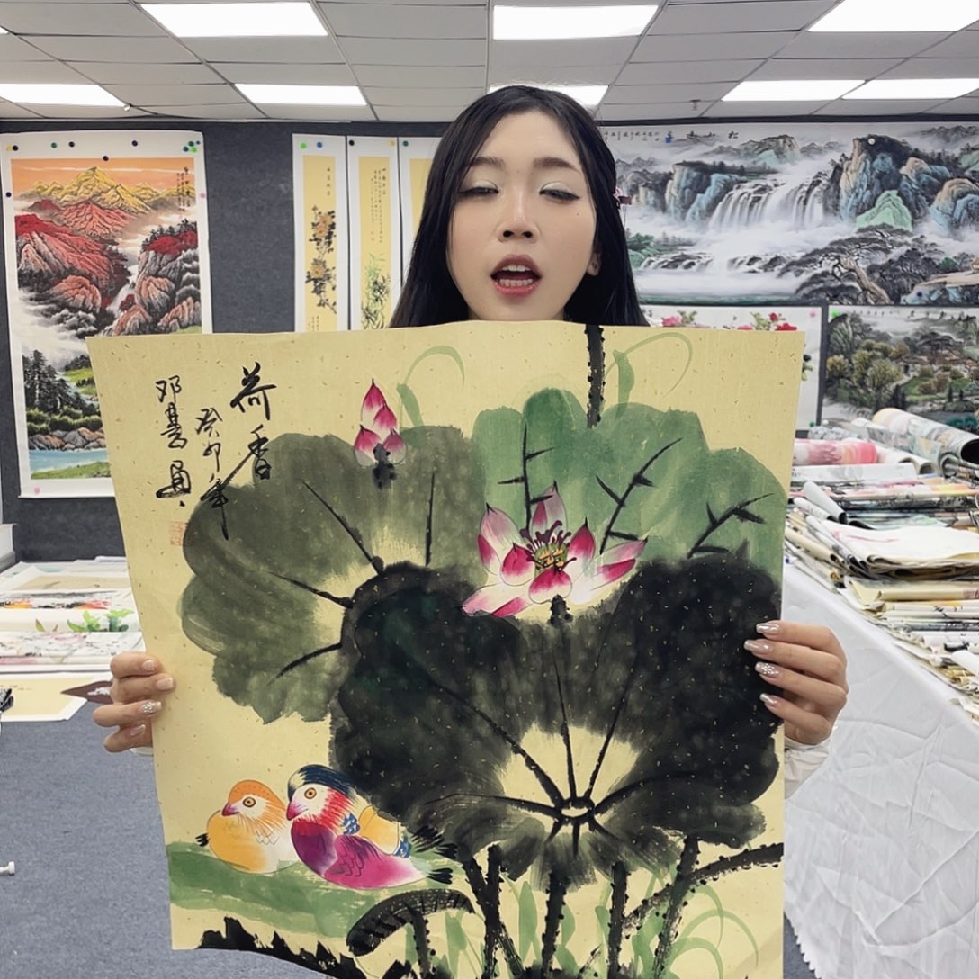 国画国画作品小姐姐放漏中