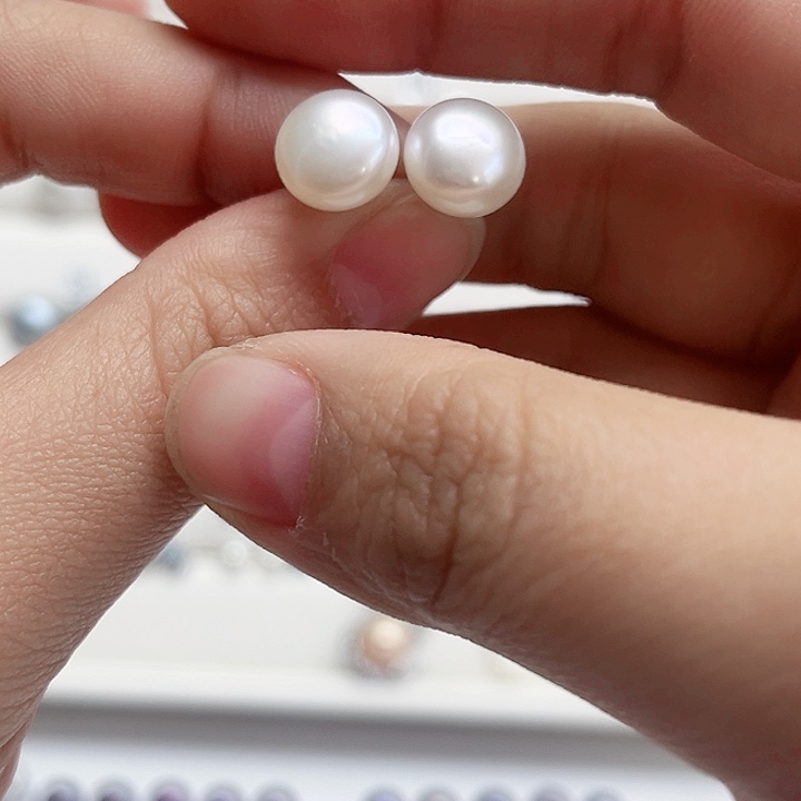 唯***一耳饰淡水珍珠银S925镶嵌