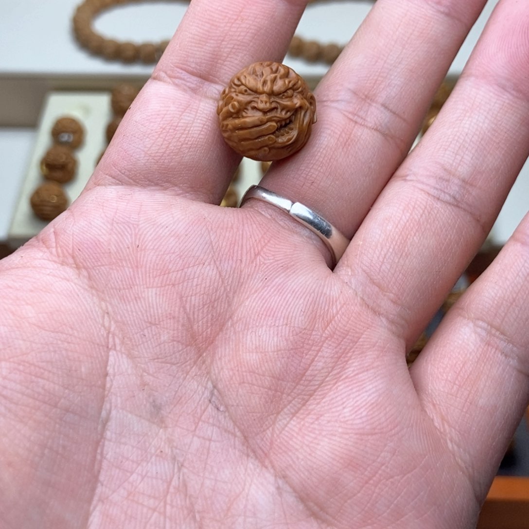 吊坠文玩核桃黑*米笑而不语单颗恶僧