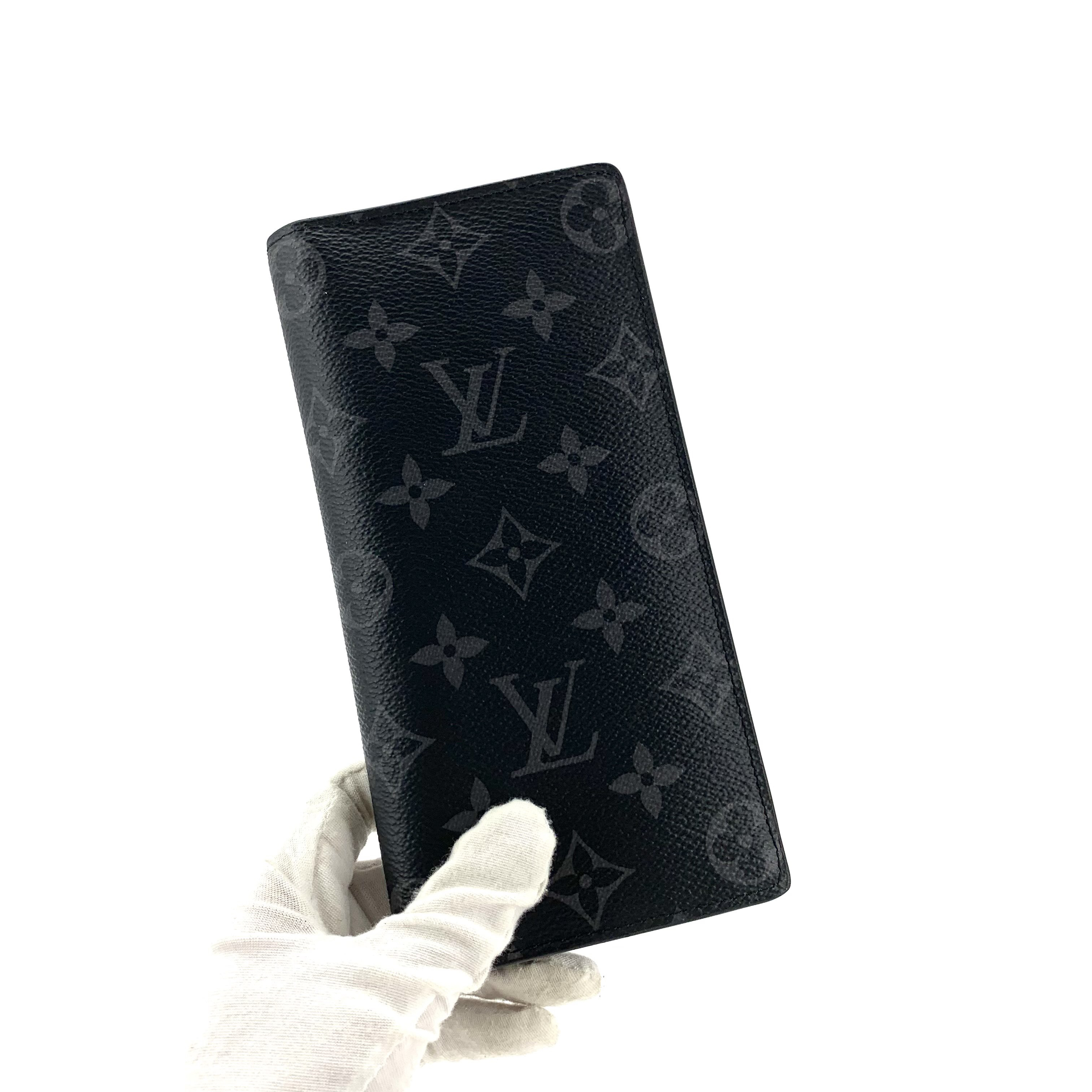 99新 LouisVuitton/路易威登 经典黑老花长款对折钱包  尺寸19/10