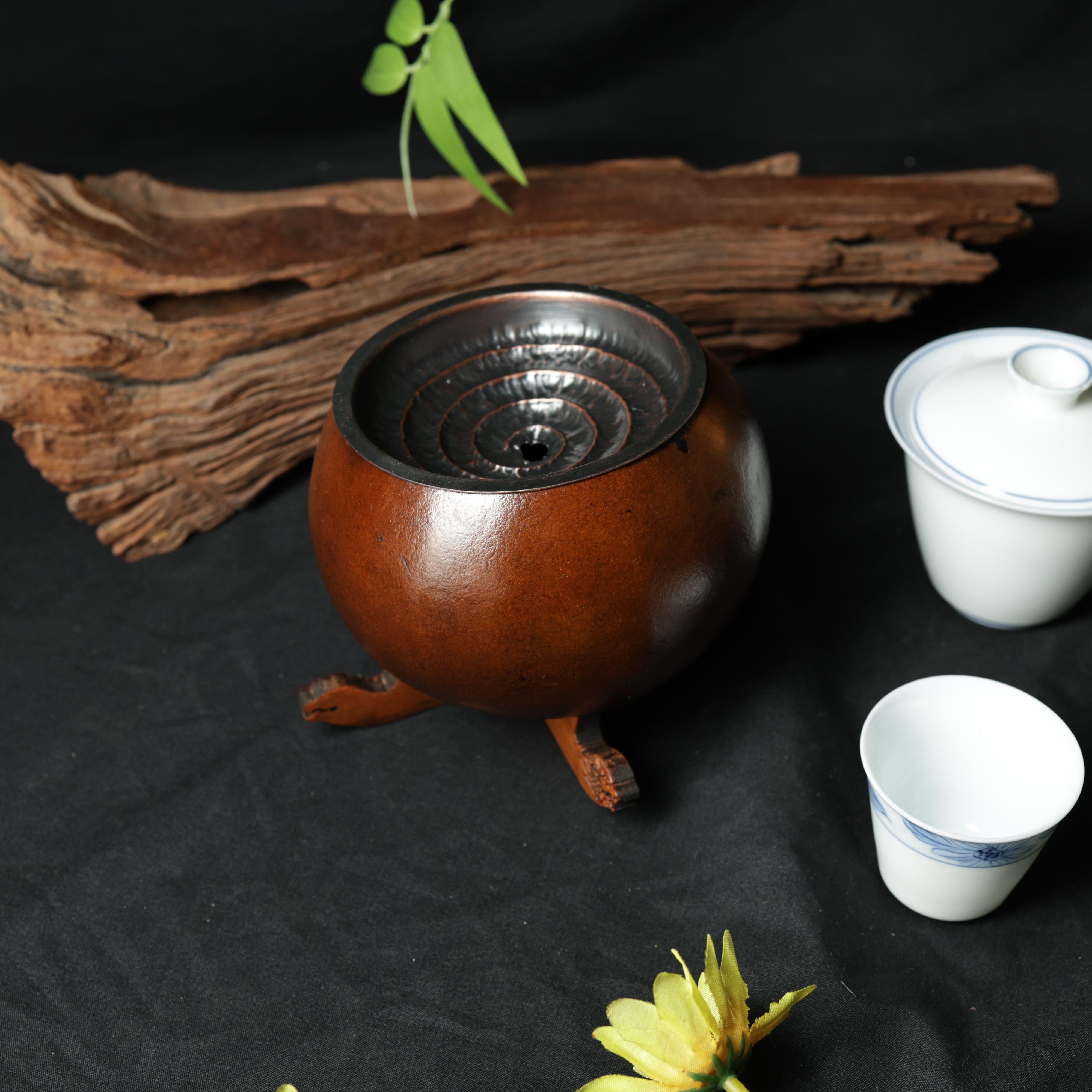 【纳兰专属】漩涡铜盖葫芦水盂高10宽12（PY233）