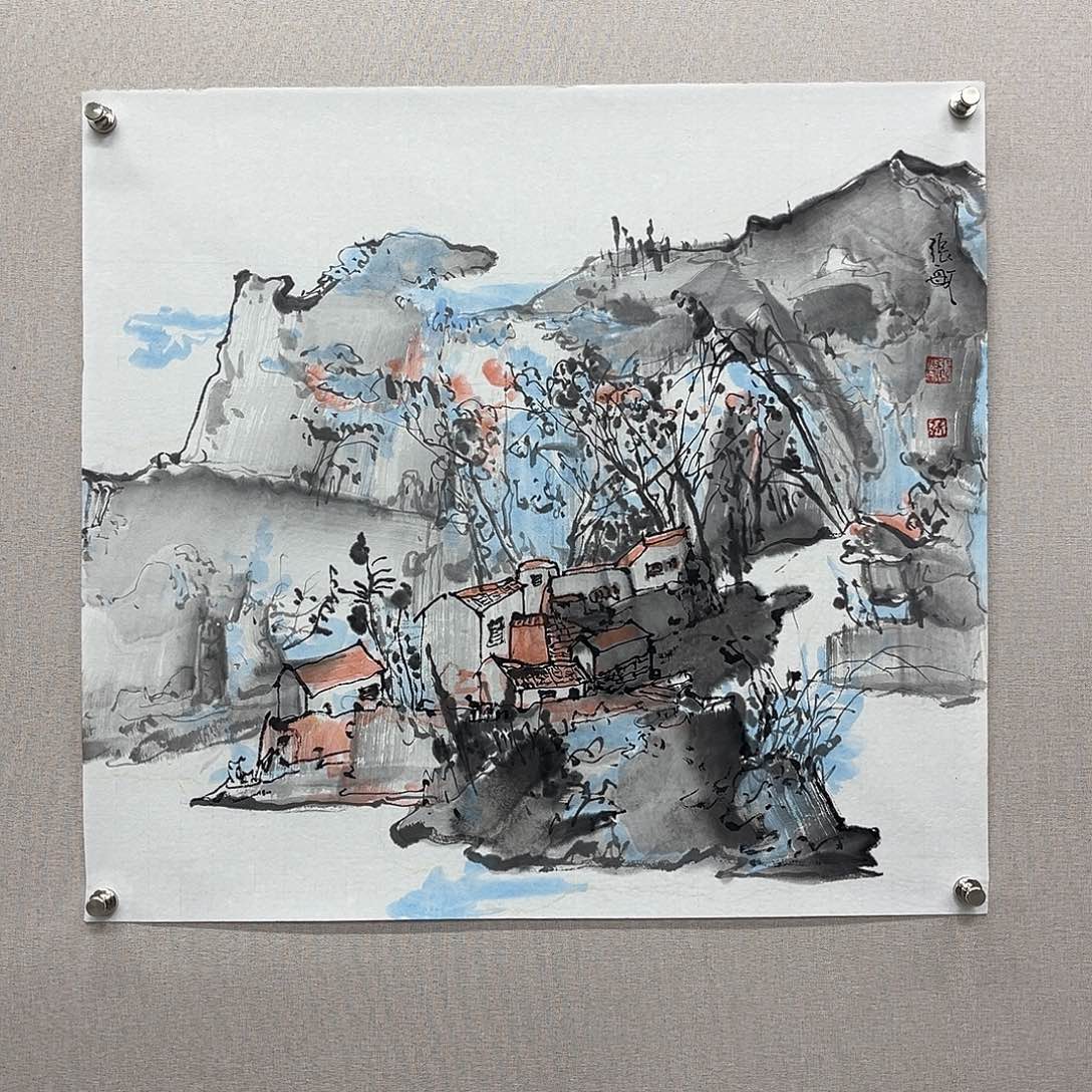 国画艺术家真人手绘