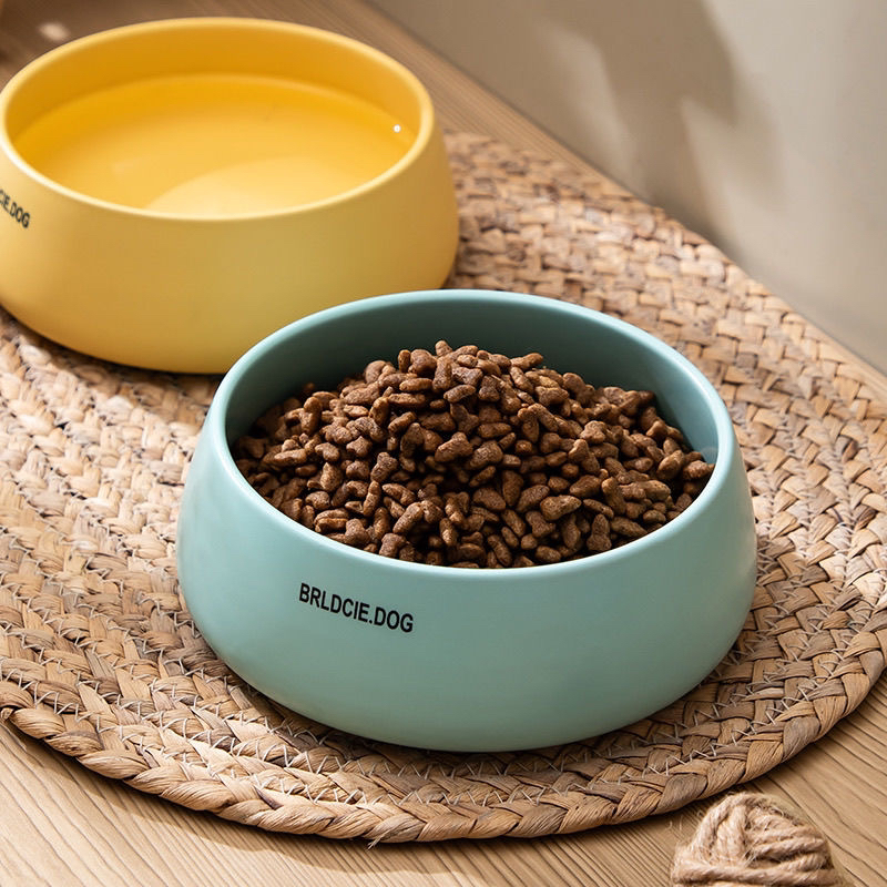 微瑕bd宠物陶瓷收口食盆防黑下巴狗狗碗家用水碗防溅猫咪粮碗加厚