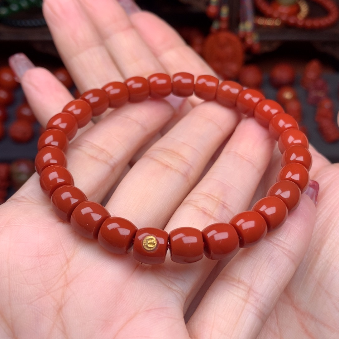南红玛瑙精工直切手串未镶嵌7.7