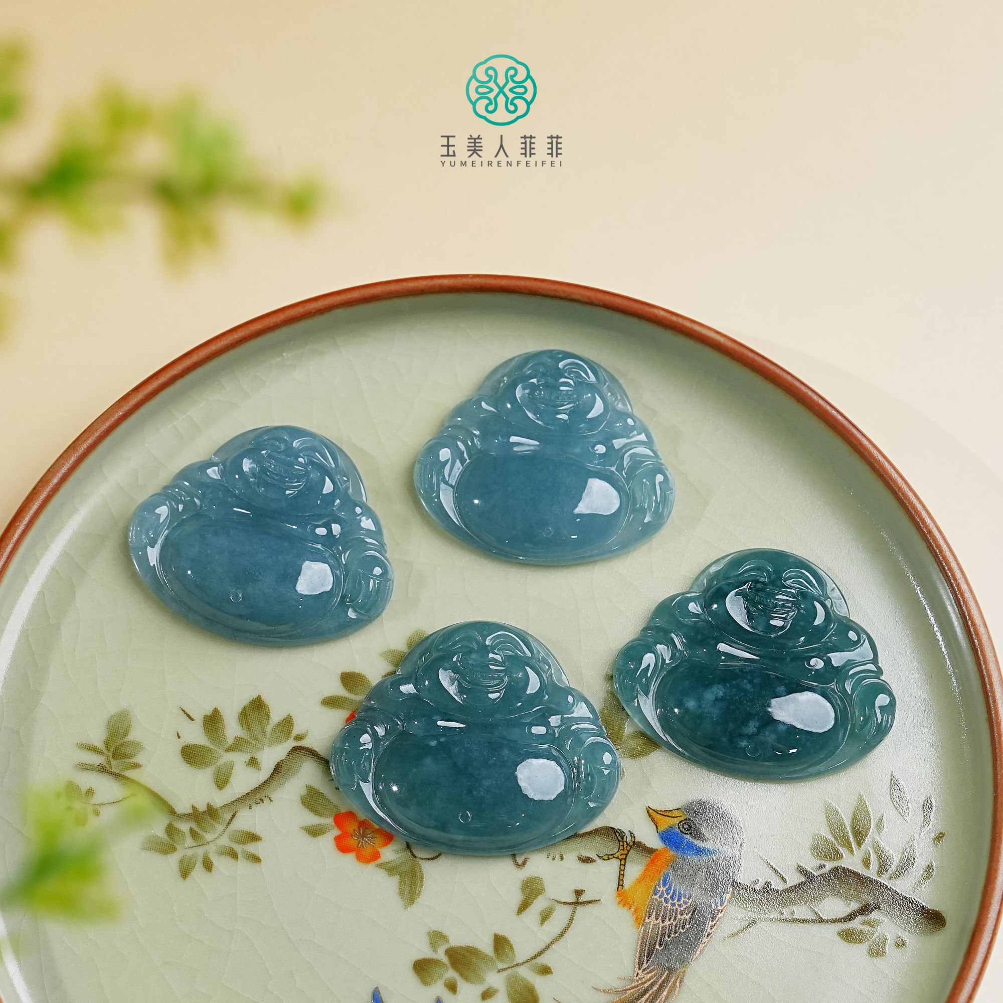 石惑珠宝%翡翠佛公吊坠约29*33mm%多样性发一