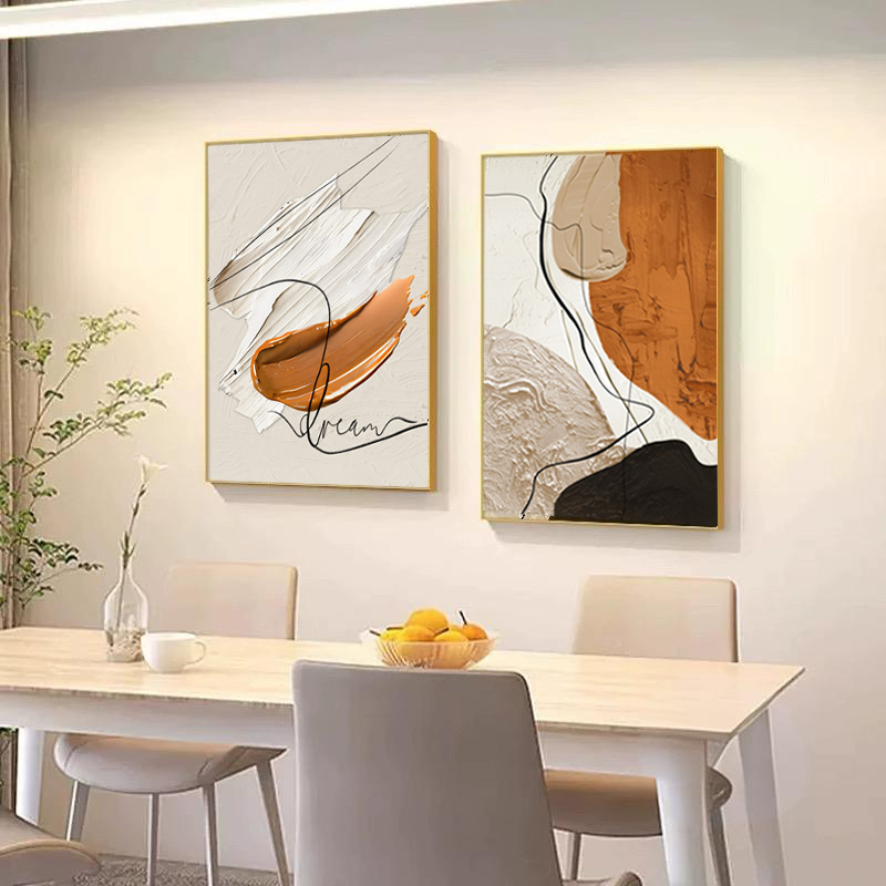 餐厅挂画高级客厅抽象装饰画卧室床头画艺术酒店双联2025新款壁画