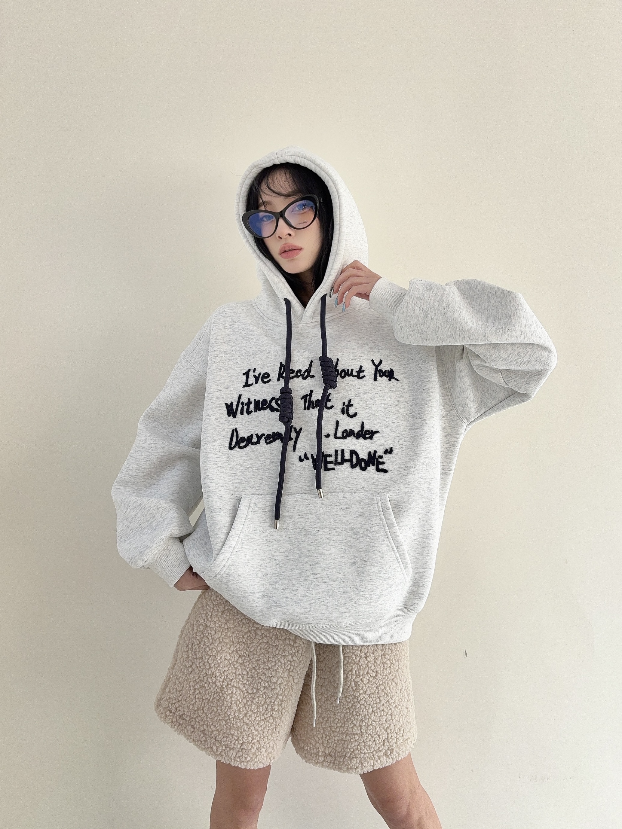 【MT】冬款加绒韩版立体牙刷绣连帽卫衣