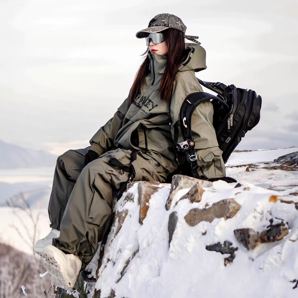 套头升级冬季防风耐磨透气滑雪服套装适合单双板户外运动