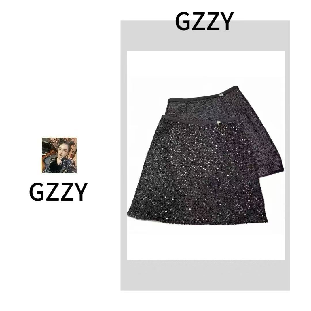 《GZZY》潮牌小众设计年货款亮片短裙#3566