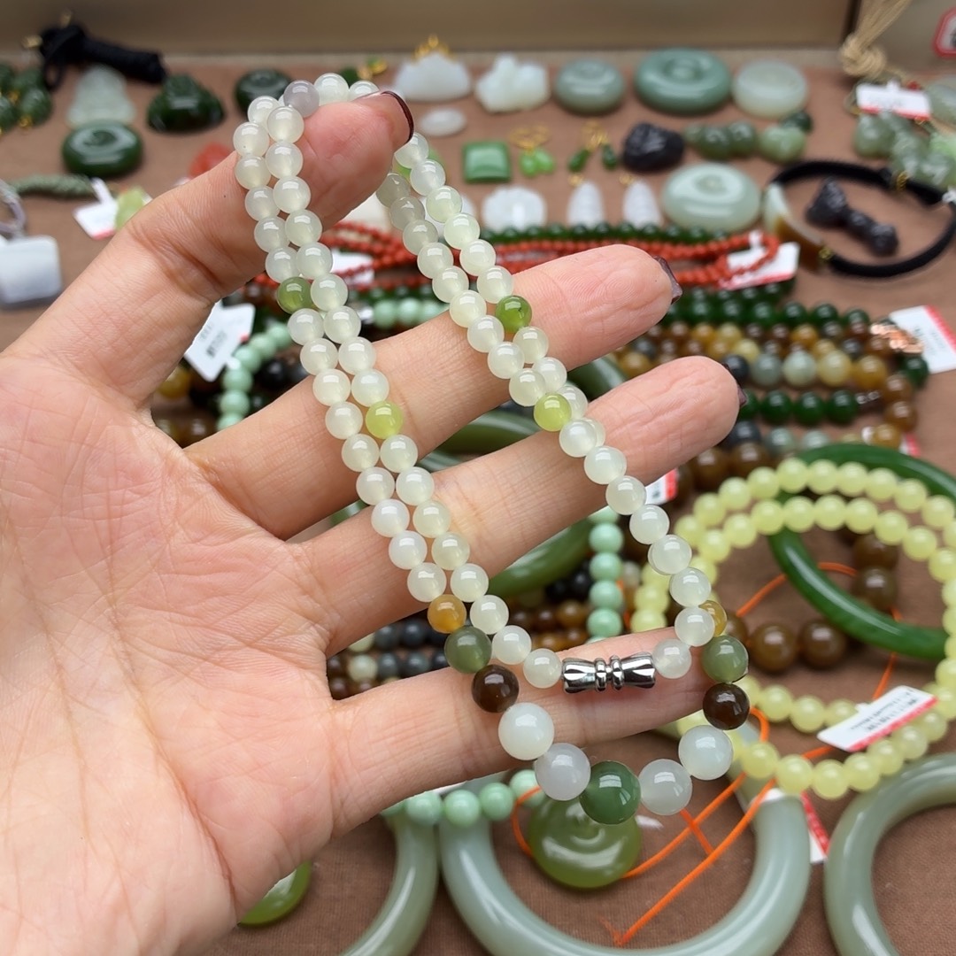 和田玉未镶嵌手串卡6