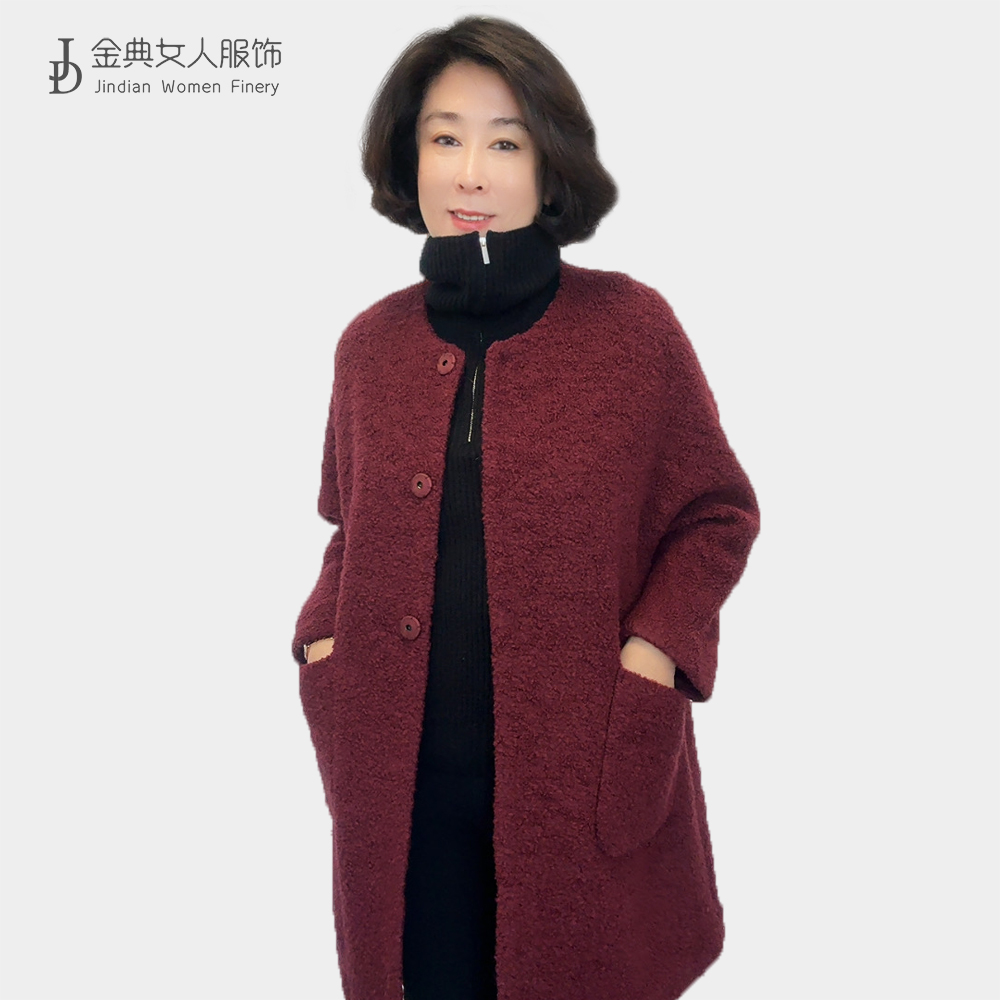 【金典原创女装】小众感单排扣大口袋羊毛毛呢外套    休闲外搭1272