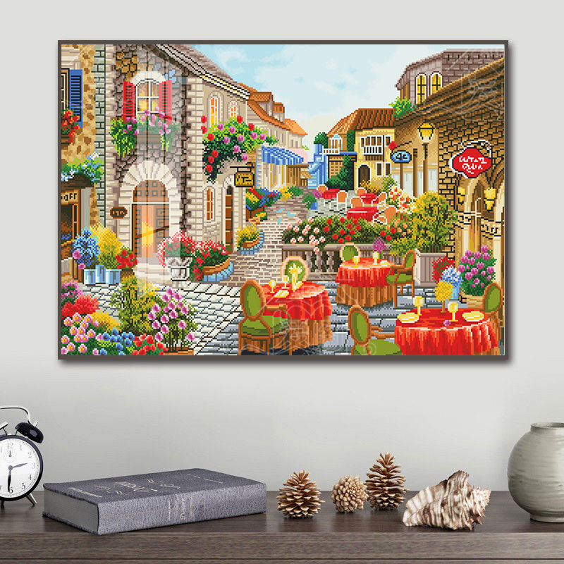 巴黎街景十字绣新款线绣客厅卧室风景欧式现代满绣刺绣手工唯美