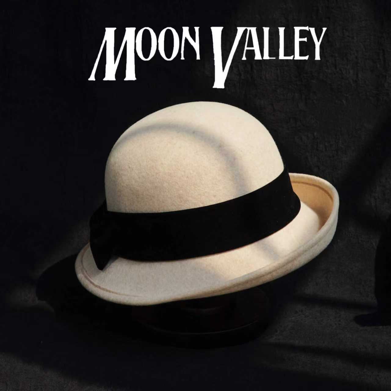 MoonValley 经典复古名媛风翘边澳毛礼帽翘边帽 MV6834