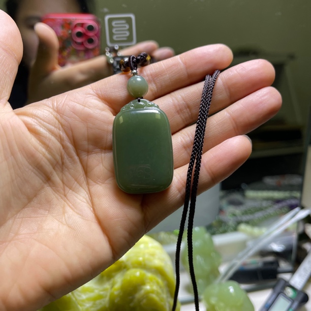 和田玉无事牌平安牌越戴越油润情侣款