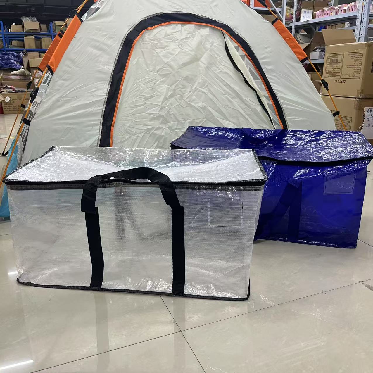 （两只装）无异味！加厚防水编织料 翻盖式衣物杂物拉链防尘收纳袋