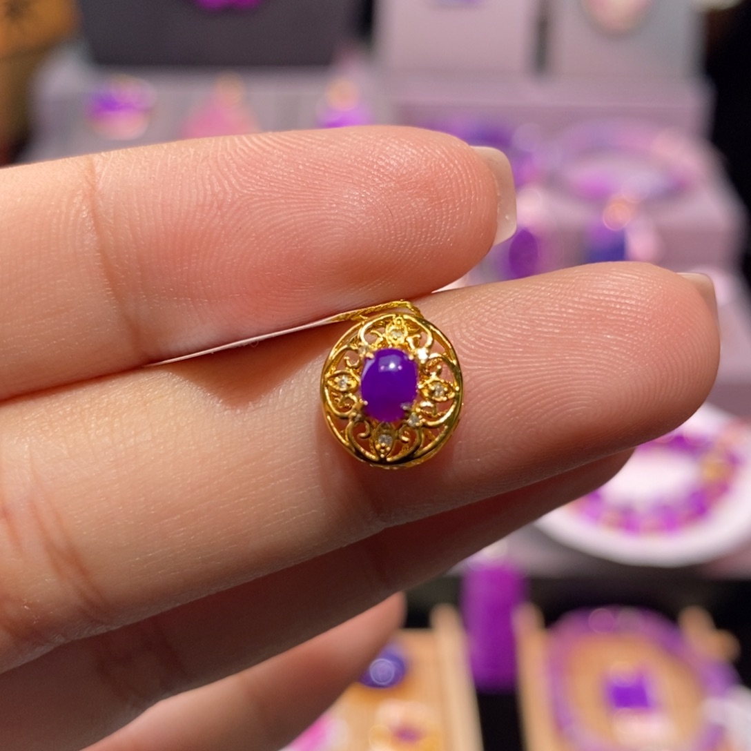 苏纪石（舒俱来）18K金镶嵌吊坠(不含链)