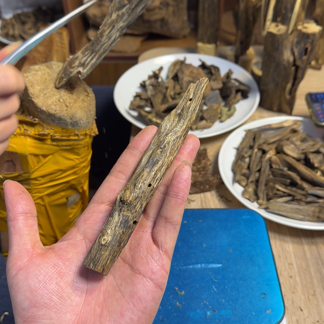 沉香沉香碎屑绿棋楠沉香原料虫漏18克