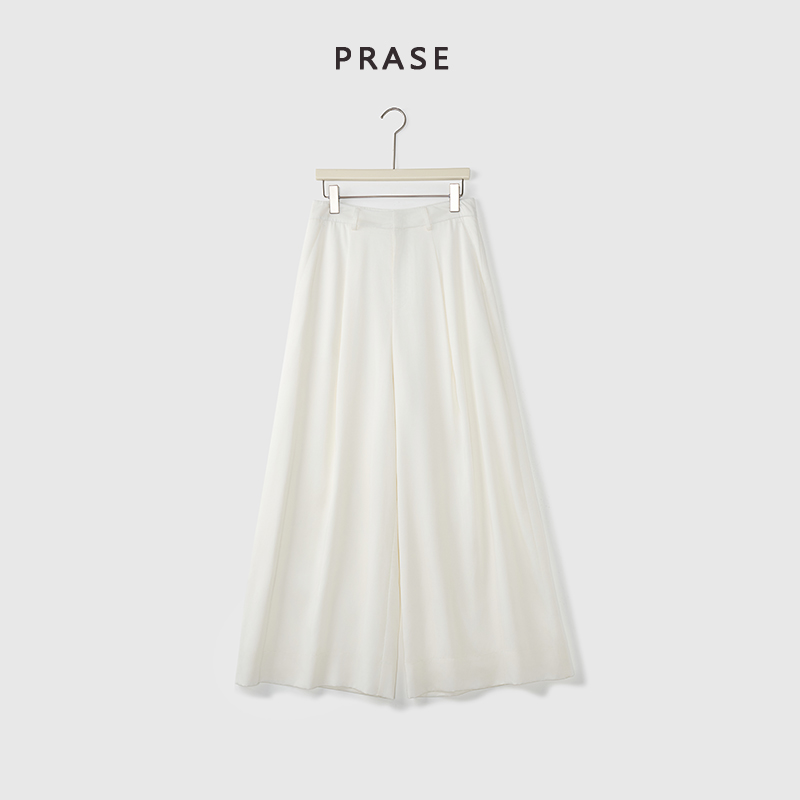 PRASE·噜【风琴裤】100天丝微胖轻奢设计款夏女时尚休闲裤PR504B76